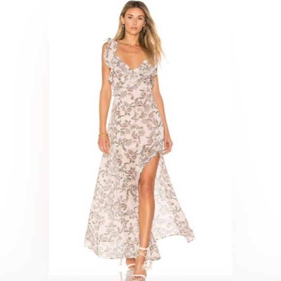 For Love And Lemons Floral Maxi Dress - Cream and Pink - Picture 1 of 4